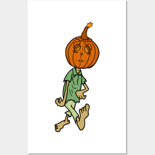 Pumpkin head halloween zombie Posters and Art